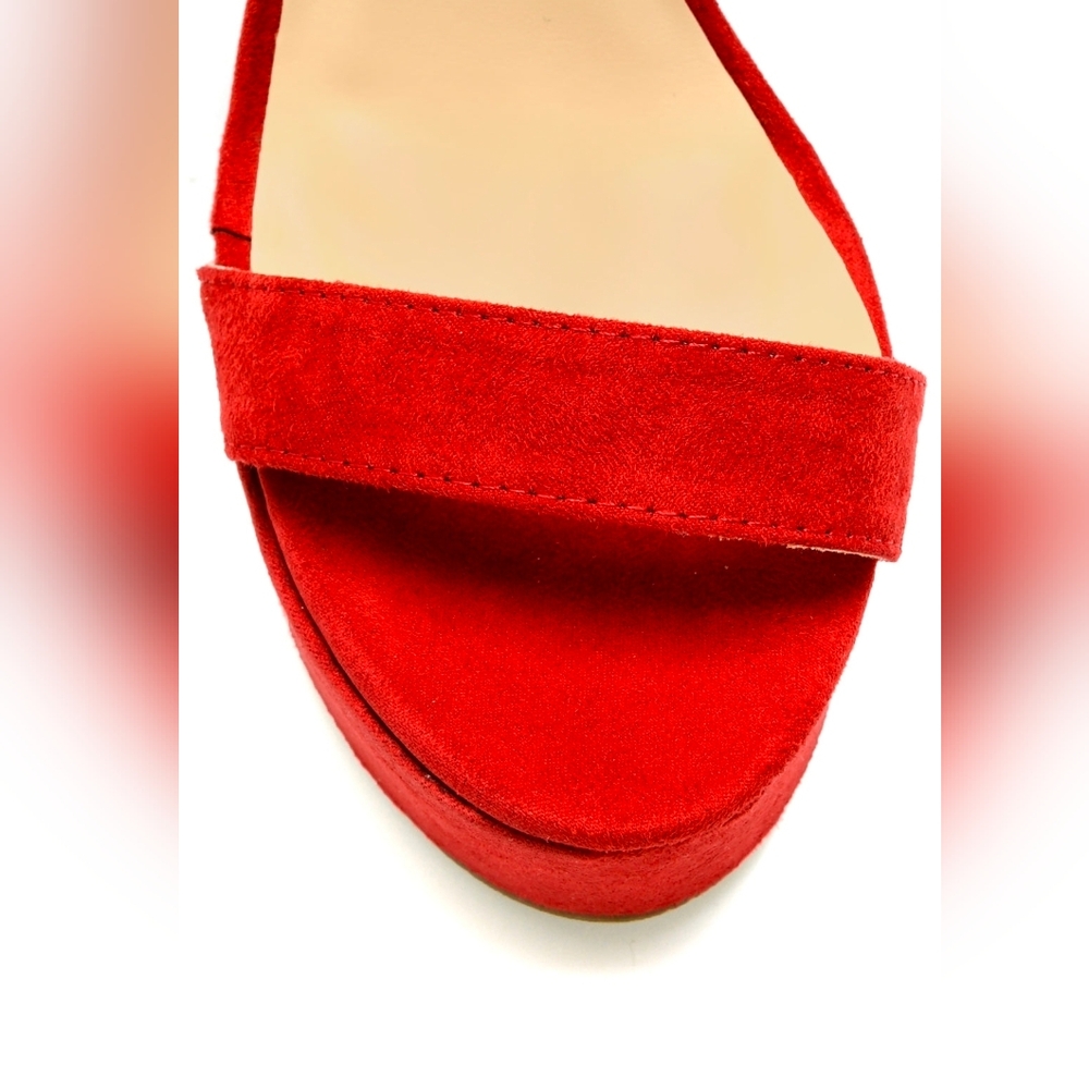 Fashion Nova Bold Red Platform Heels - Picture 3 of 8